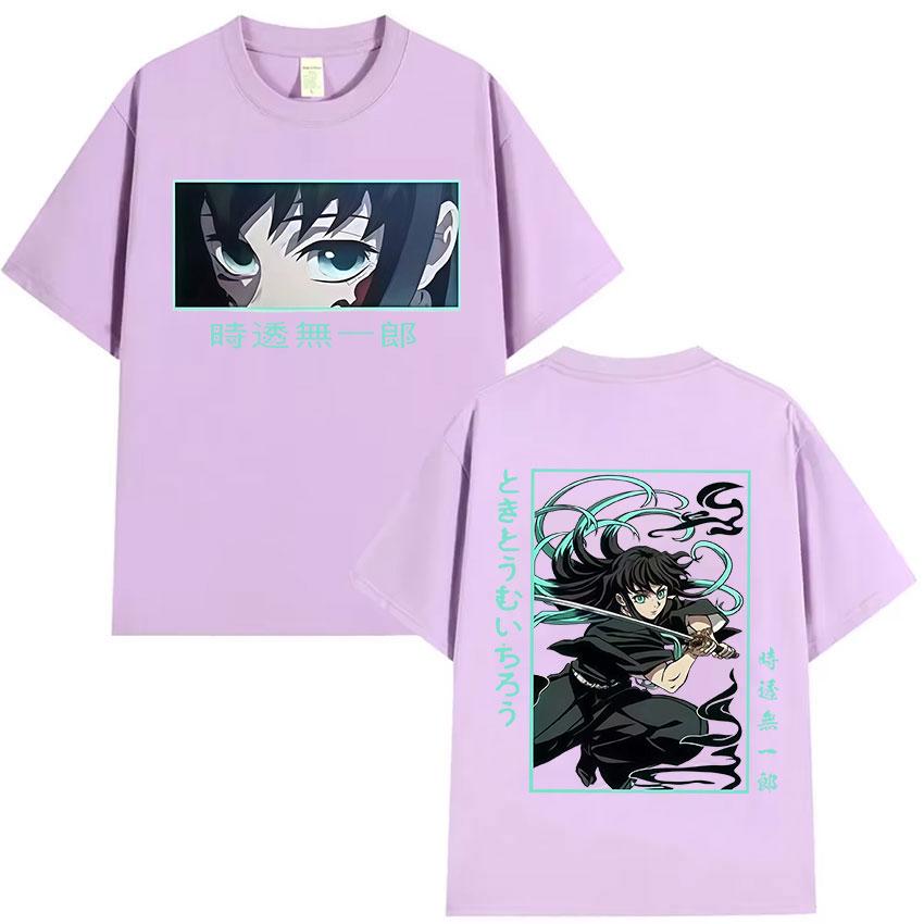 Japanese Anime Muichiro Tokito Graphic T Shirt Mens Women Fashion Oversized T-Shirts Cozy Manga Style Short Sleeve T Shirts Tops