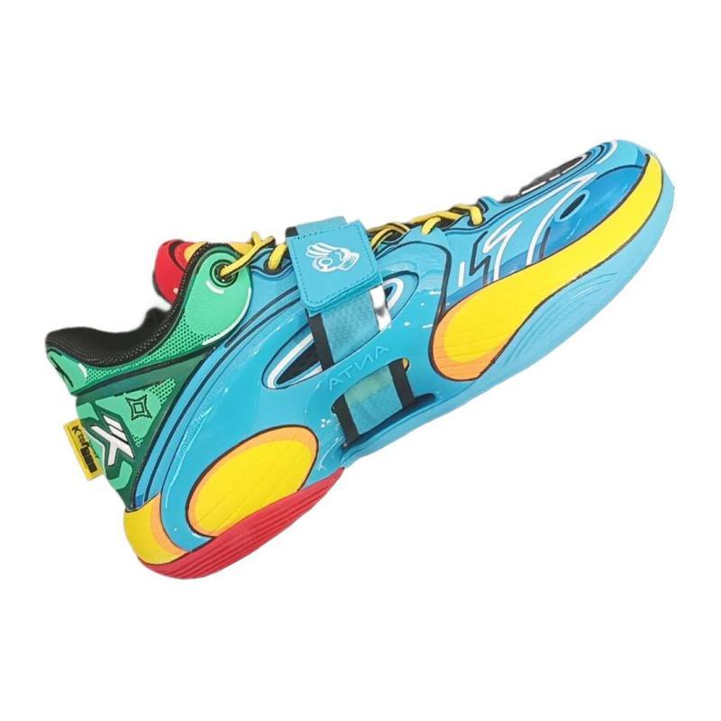 Anta KT SPLASH V Slip Resistant Abrasion Resistant Low top Basketball Shoes Men's Blue Yellow Sneakers 112321108s-1
