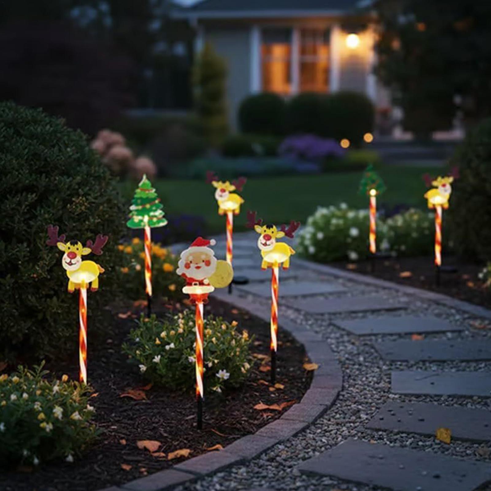 

LED Waterproof Garden Light Outdoor Ground Stake Light Battery Powered Xmas Pathway Lights for Christmas Lawn Yard Decoration CN