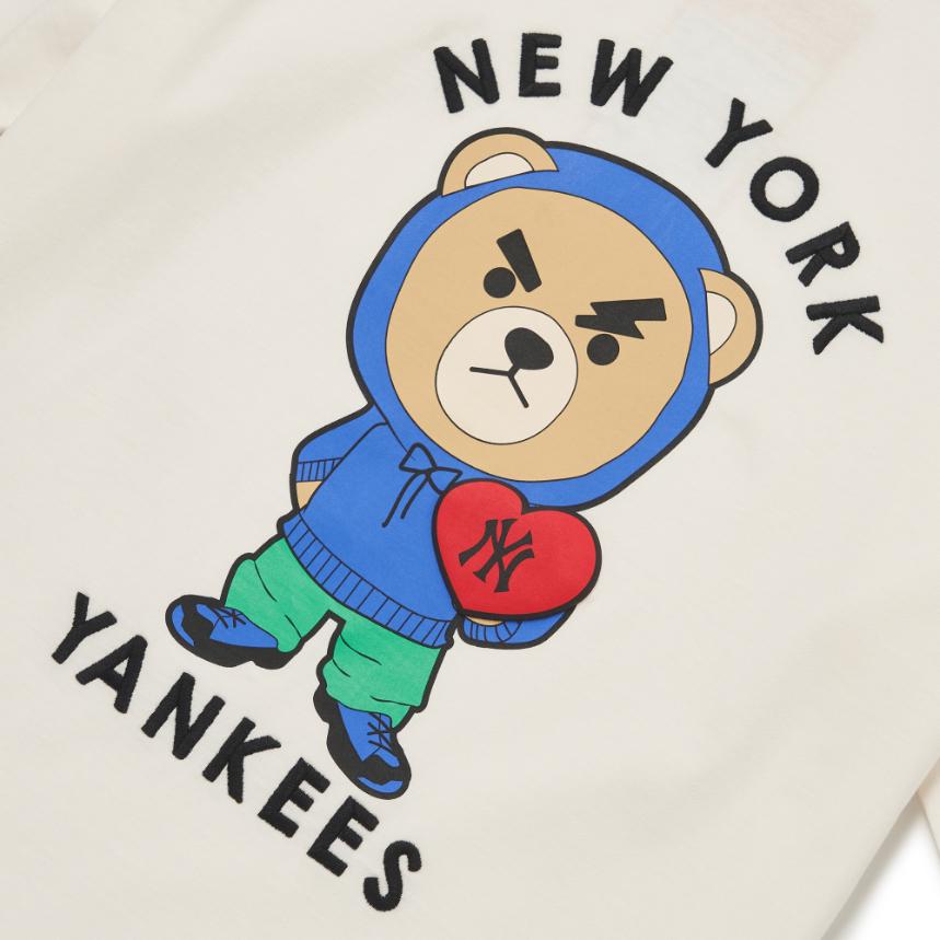 New MLB Mega Bear T Shirts Unisex Cheese White 3ATSE0124-50CRS