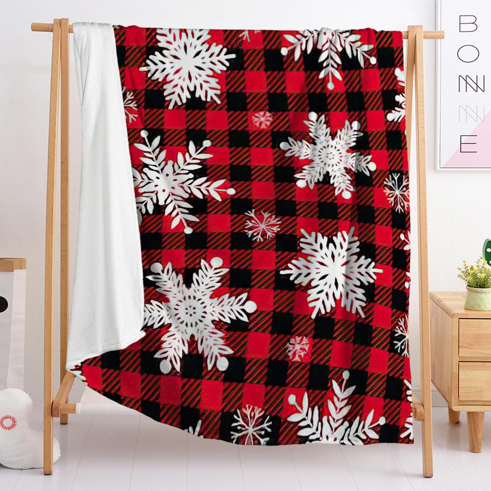 Flannel Blanket Bedroom Blanket European And American Blanket Digital Printing Christmas Blanket Bedroom