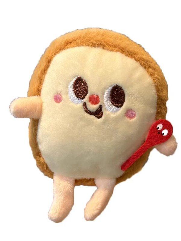 Creative Cute Food Plush Keychains Toast Burger French Fries Soft Toy Backpack Decorations for Students Couples Gift