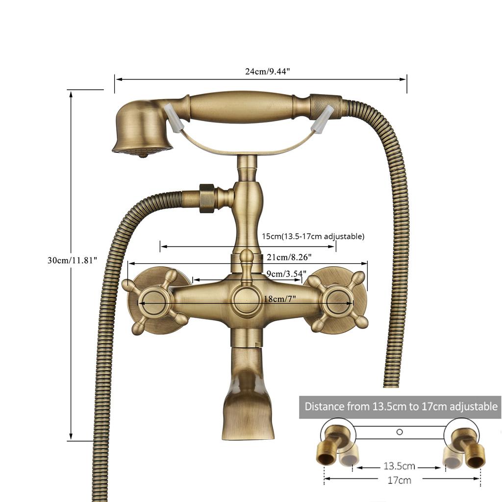 Luksusowy Złoto-Czarny Baterie Wannowe Mieszacz Styl Telefonu Z Natryskiem Ręcznym Obrotowa Wylewka Zestawy Mieszaczy Wody Gorącej i Zimnej do Wanny