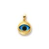 2 PCs Brass Charm Pendant Gold Plated Blue Round Eye For DIY Necklace Bracelet Jewelry Making Findings 20mm X 13mm