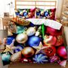 Christmas Duvet Cover Set Cartoon Merry Chirstmas Bedding Set Happy Santa Claus Polyester Quilt Set Pillowcase Double Queen King