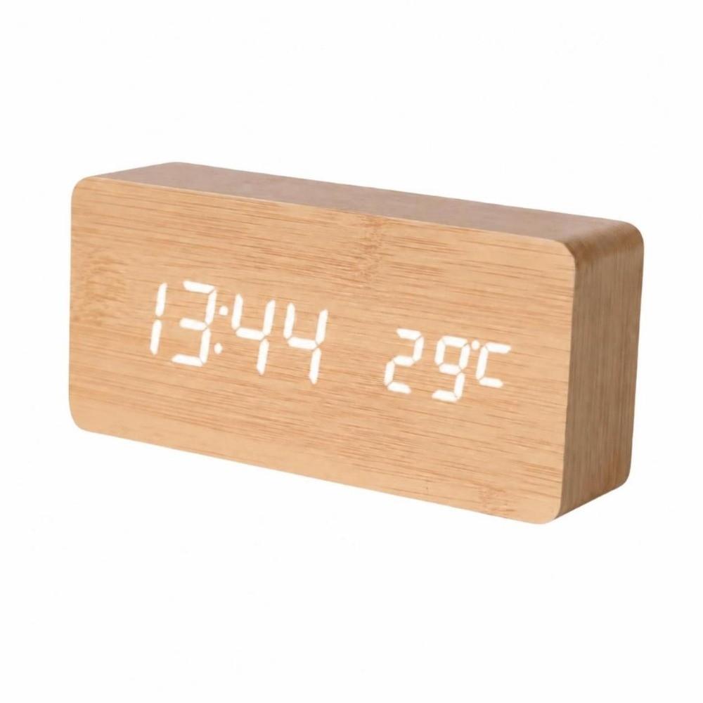 Multi-functional Digital Clock Wood Smart Alarm Clock Versatile Alarm Clock for Bedside