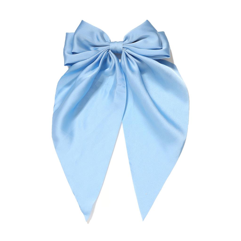 Large Double Layer Hair Bowknot Clip For Adults Teens Silky Ribbon Fabric Barrettes Metal Hairpin For Daily Styling