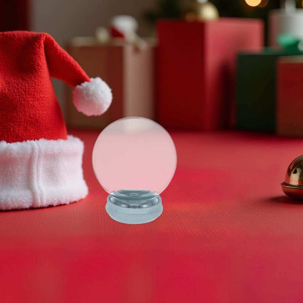 Glass Snow Globe Clear Empty Dome with Base DIY Craft Decoration Build Your Own Snow Home Office Holiday