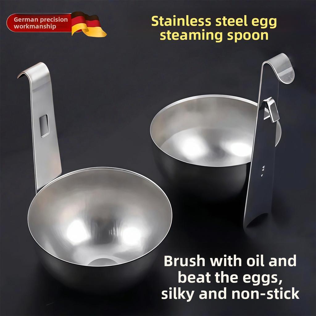 Ear-hanging poached egg cooker Household stainless steel boiled egg artifact Breakfast egg soup separation Steamed egg spoon