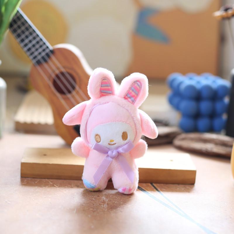 Cute Kuromi Cinnamoroll My Melody With Bow Rabbit Shaped Plush Pendant Toy