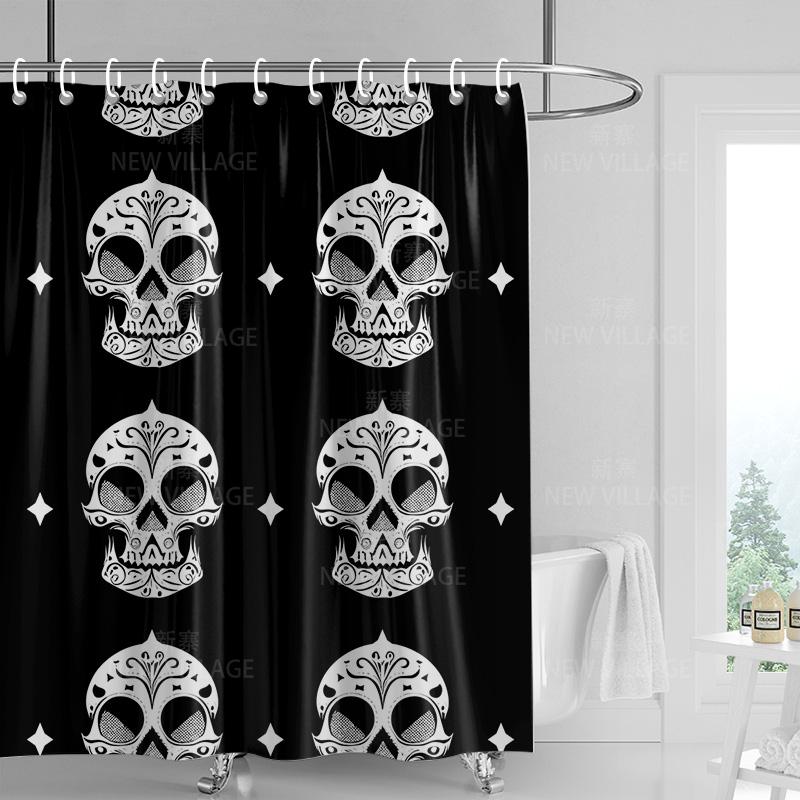 

Home shower curtains bathroom Decora waterproof fabric non-slip bathmat water absorption curtain Modern nordic geometric boho 90x180cm