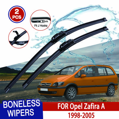 For Opel Zafira A 1998-2005 Car Windshield Wiper U-type Soft Rubber Frameless Bracketless HD Car Wipers 24"+22"