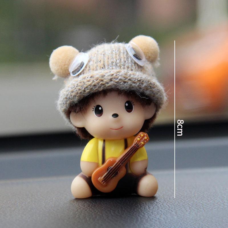 Mini figurky Monchhichi Roztomilé ozdoby Monchchi na stůl Sedící Monkiki Dekorace na palubní desku Model figurky Dětské dárky