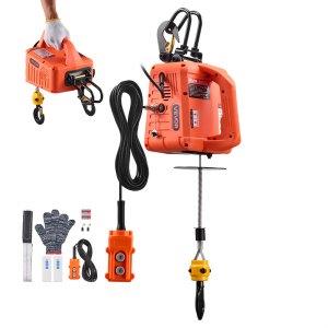 VEVOR 3-in-1 Electric Hoist Winch, 500 kg Capacity, 1500W Portable Electric Power Winch, 7.6 m Lifting Height, 5 m/min with Manual