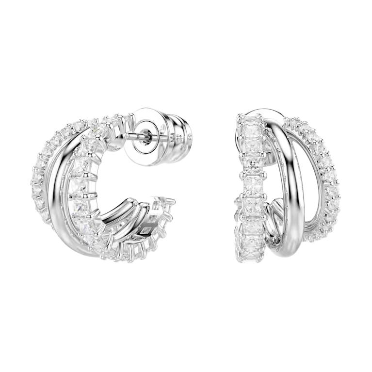Swarovski Hyperbel Rundschliff Zirkonia Ohrringe Damenohrringe Weiß 5737110