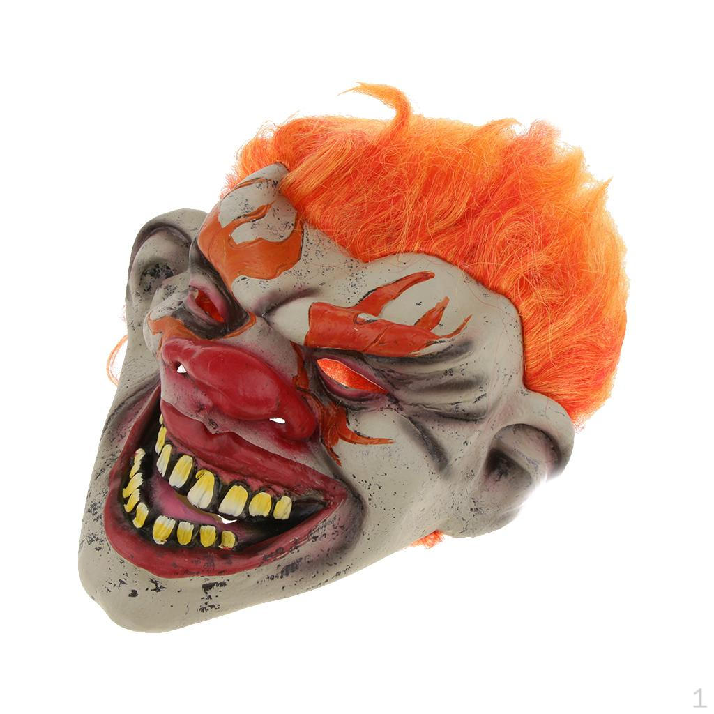 

Новинка, костюмированная вечеринка на Хэллоуин, латексная маска на голову - Пламенный Клоун Дьявол