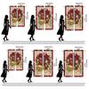 Christmas Golden Bell Print Curtains Decorations Home Room Made Of Polyester
