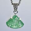 Natural Green Emerald 38.45 Ct CERTIFIED 925 Sterling Silver Fancy Cut Pendant MY.PD-166-NS