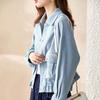Korean Style Short Jacket for Women, Loose-fitting Workwear Jacket with Drop-shoulder Sleeves and Long Sleeves