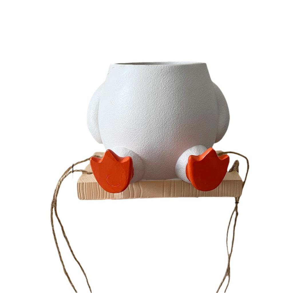 Cute animal resin swing flower pot gardening decoration atmosphere layout garden repair accessories