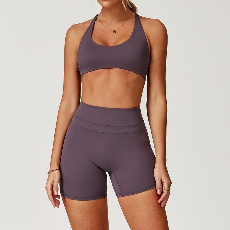Guangzhou Zechuang Clothing Co., Ltd. Brushed Tight Back Yoga Suit Stretch High Waist Workout Clothes for Women Running