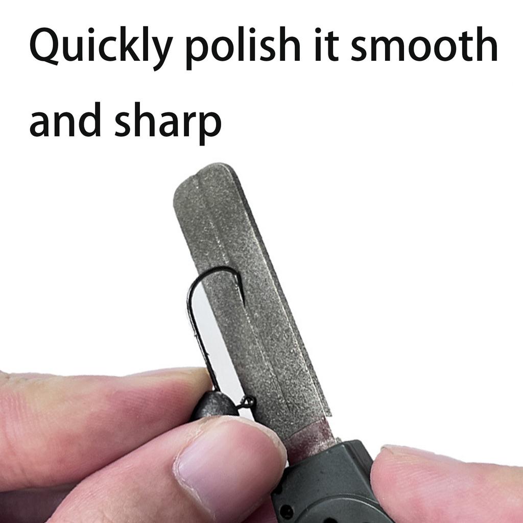 Fish Hook Sharpener Fishhook Hone Diamond File Sharpening Whetstone Sharpening Tool Accessory Grinding Tool Double Side