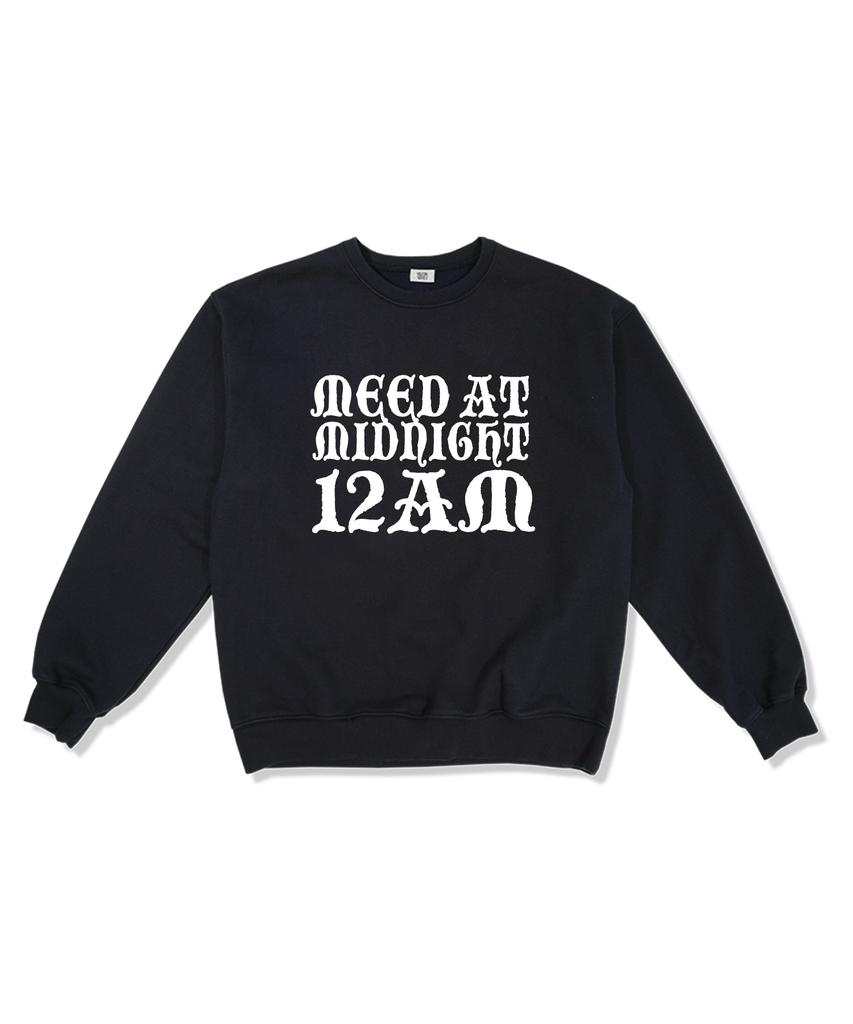 MIDNIGHT12AM [Fleece Line Option] Meet At Mid Oversized Premium Double-Sided Sweatshirt 4 Colors (Type A)