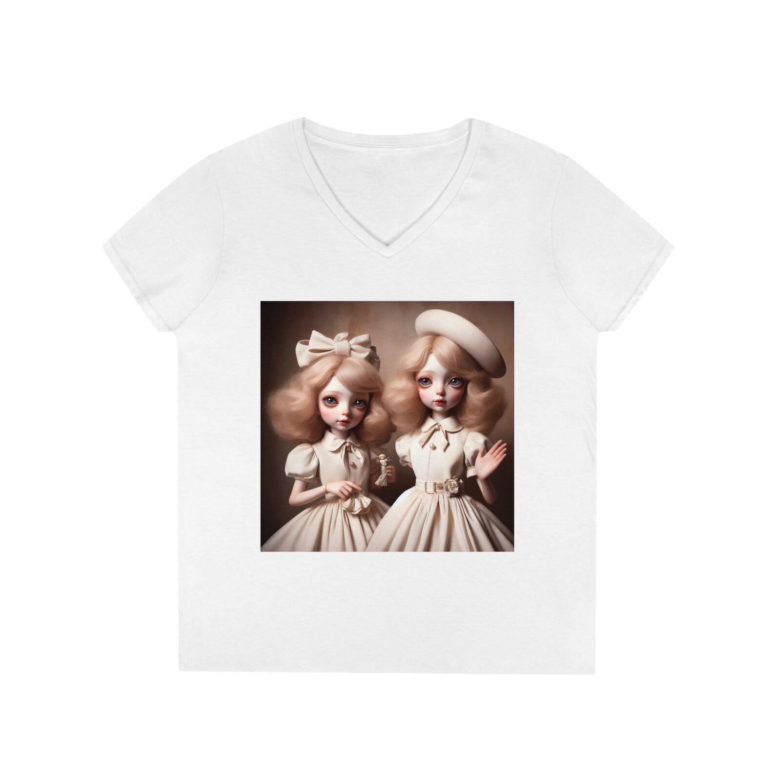 Classic 50 s Girls V-Neck T-Shirt 140