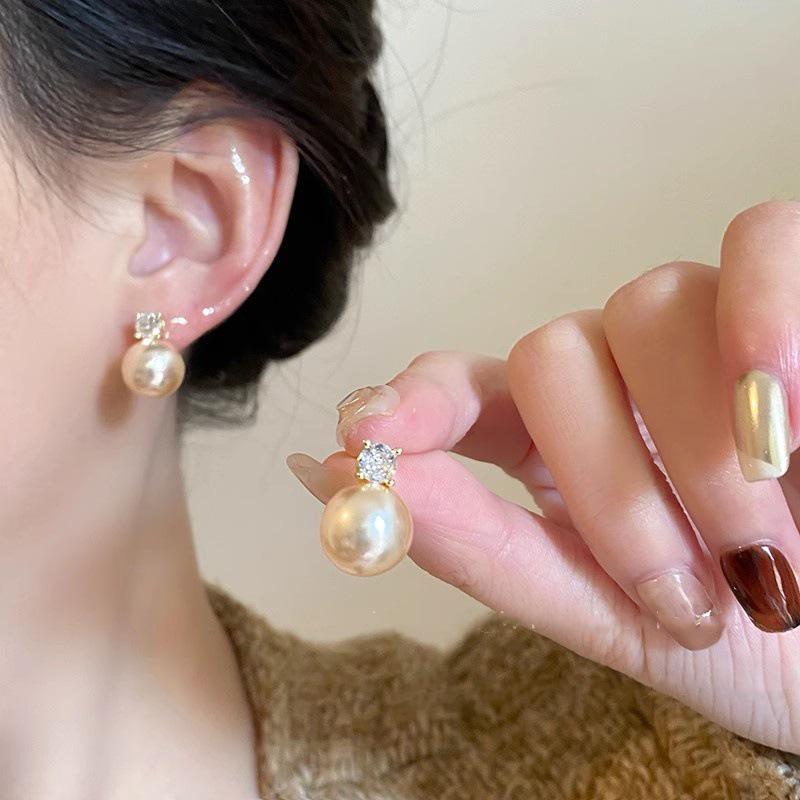 Korean Style S925 Silver Pearl Stud Earrings for Women - Simple, Elegant, and High-End