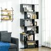 Zigzag Bookcase Shelf Contemporary Design 80L x 23W x 192H cm 6 Levels Black