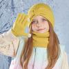 3Pcs/Set Solid Color Knitted Kids Hats Warm Thicken Winter Kids Beanie  Gift Set