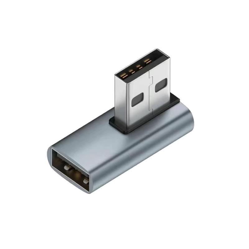 USB Type-C Adapter: Male-Female-Male-Female, 90° L/U-Shaped Thunderbolt 3 Elbow for Computers
