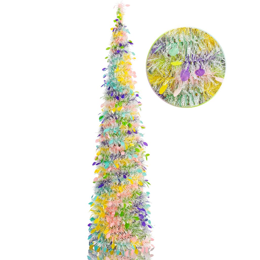 Ft LED Easter Trees Green Up Artificial Pencil Trees With String Lights For Easter Party Fireplace Home Decorations