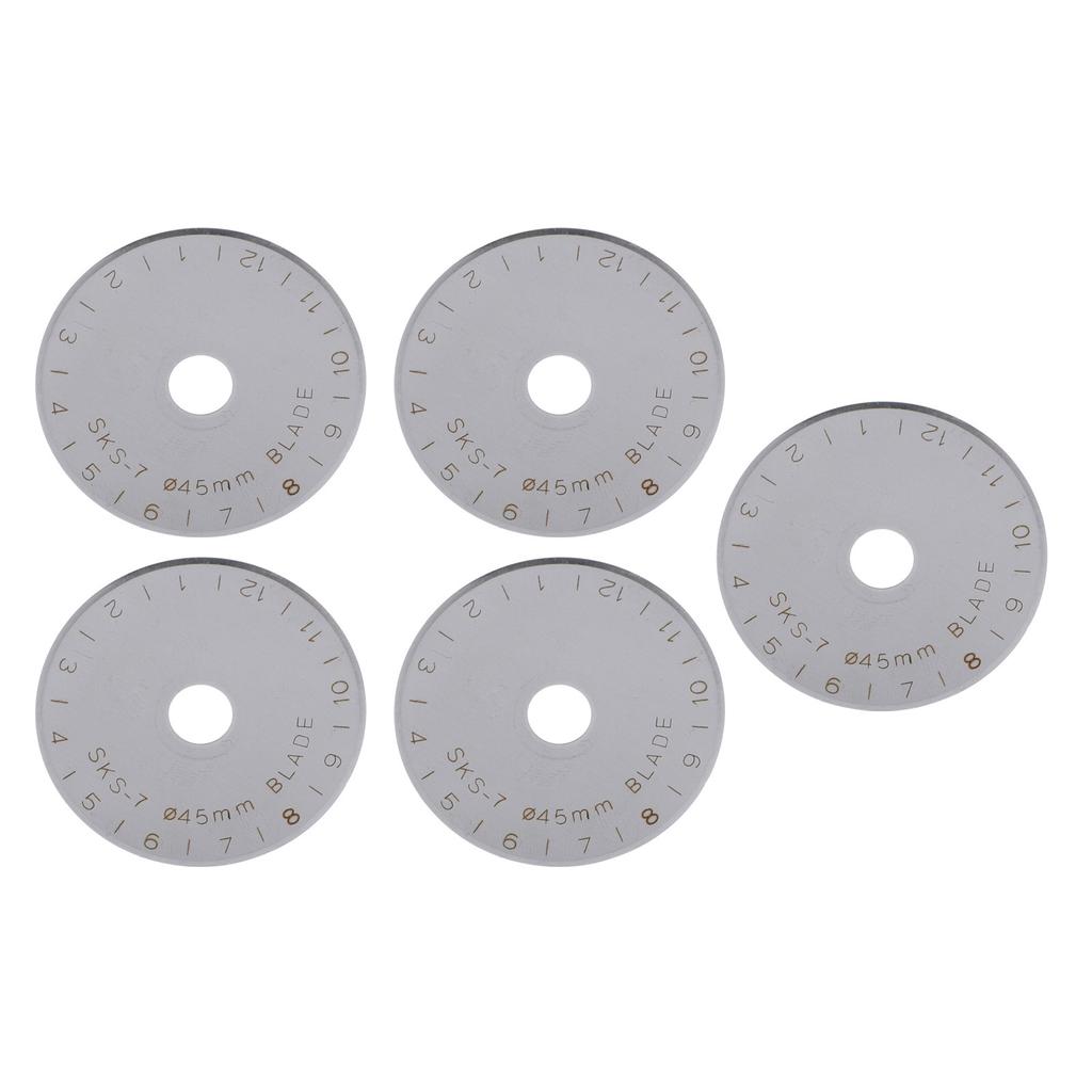 5 Stück 45mm Rollschneiderklinge Legierter Stahl Rollschneider Ersatzklingen für Stoff Leder Pape
