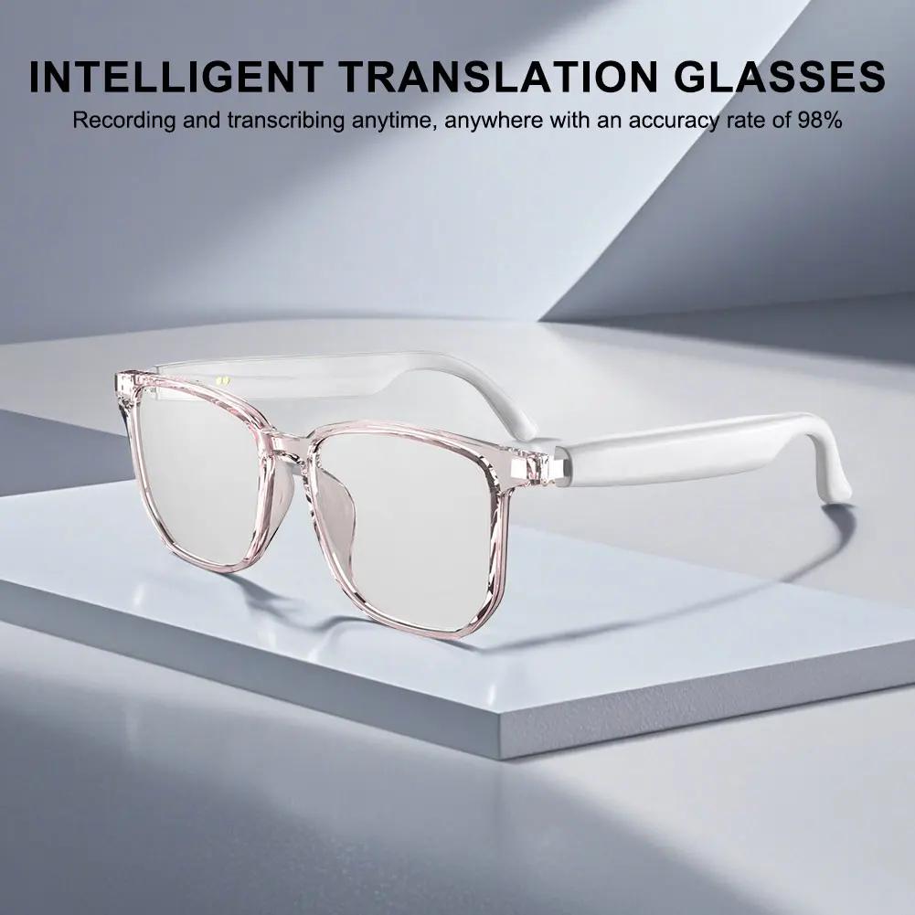 AI Glasses Wireless Earbuds Automatic Voice Translation Audio Glasses BT 5.4 AI Translator Glasses for Travel Business Meeting