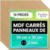 MDF Panels - CREATIVE DECO - Square - 300x300 Mm - Pack of 10 - Thickness 3 Mm