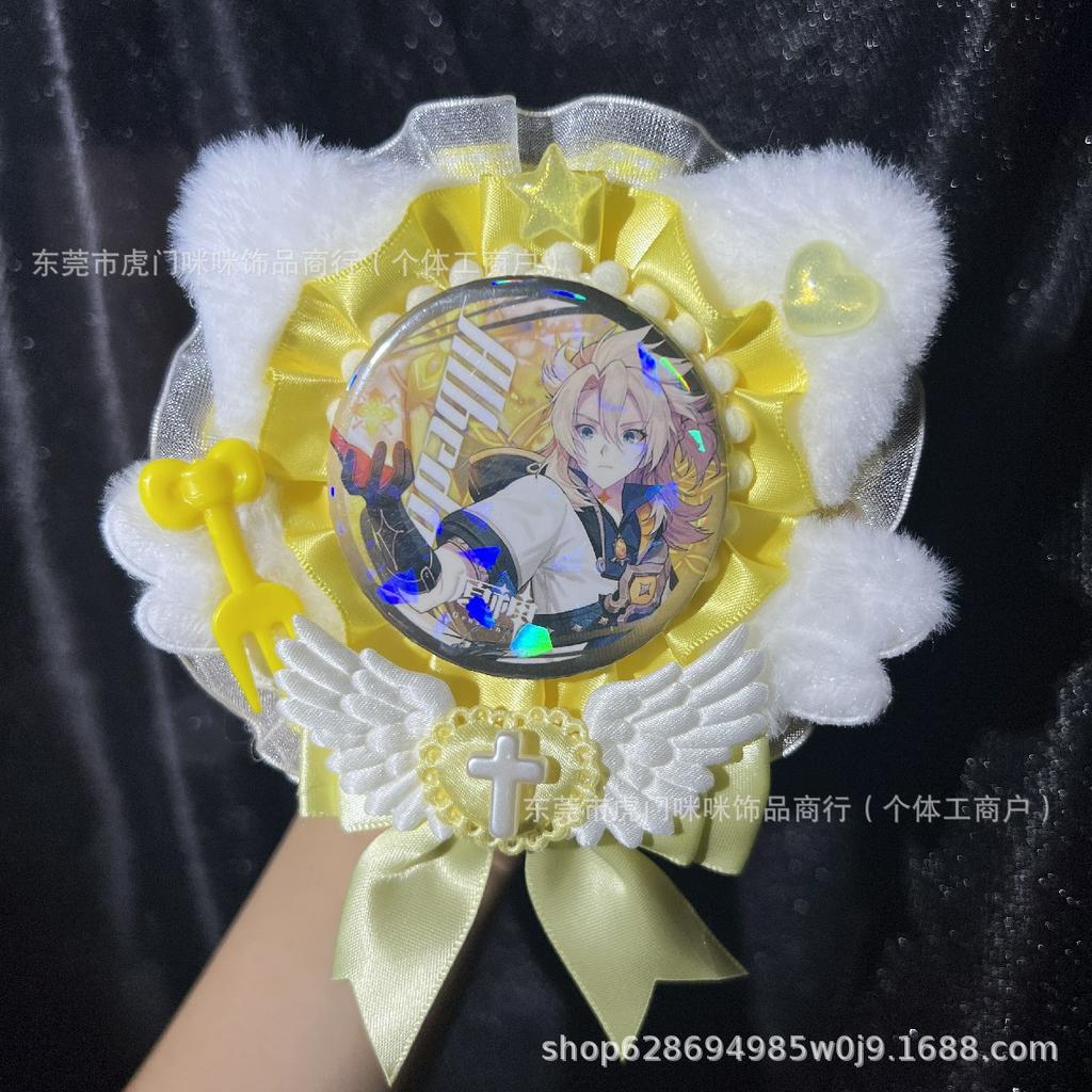 Cute Angel Wings Puchi Cabbage Original Handmade Lace Valley Beauty Badge Pain Bag Peripheral Accessories 58mm