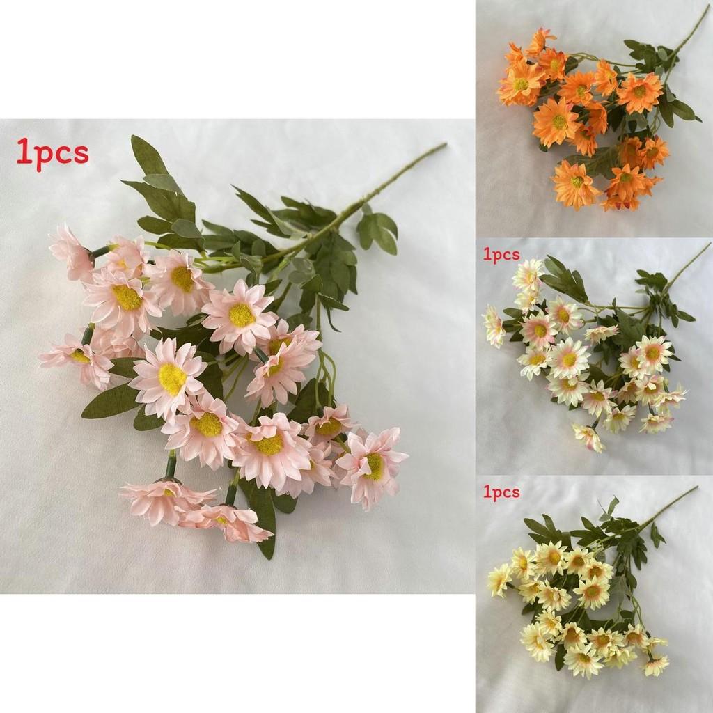 Polish Chamomile 2 Silk Fake Flowers For Photography Props Home Decoration