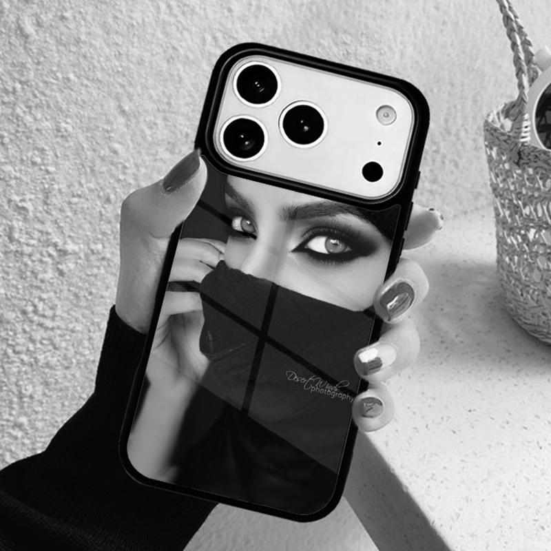 Woman Crown Hijab Face Muslim Islamic Gril Eyes Phone Case For iPhone 17 Air 16 15 14 13 12 11 Pro Max Plus