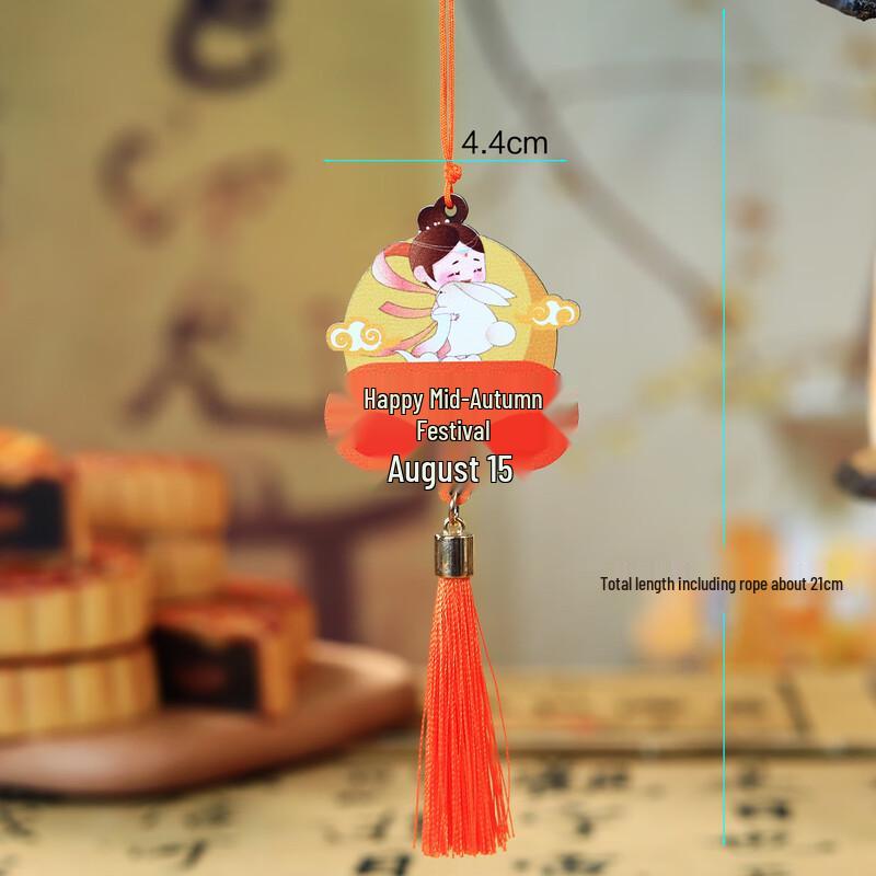 Mid-Autumn Festival Rabbit Wooden Tag Pendant