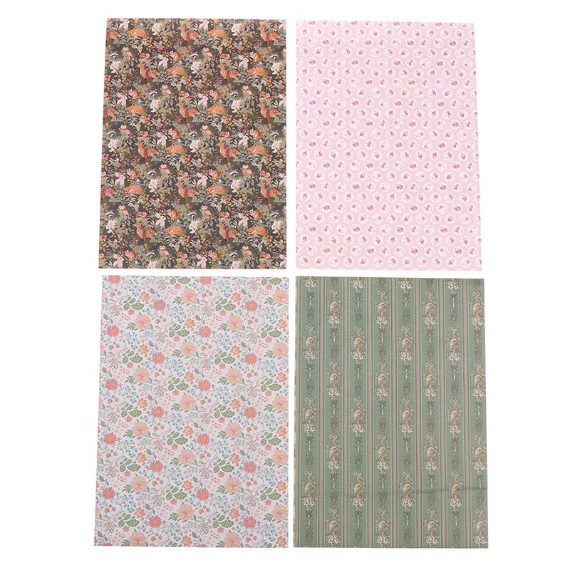1:12 Dollhouse Sticker Miniature Colorful Wallpaper Background Diy Accessories