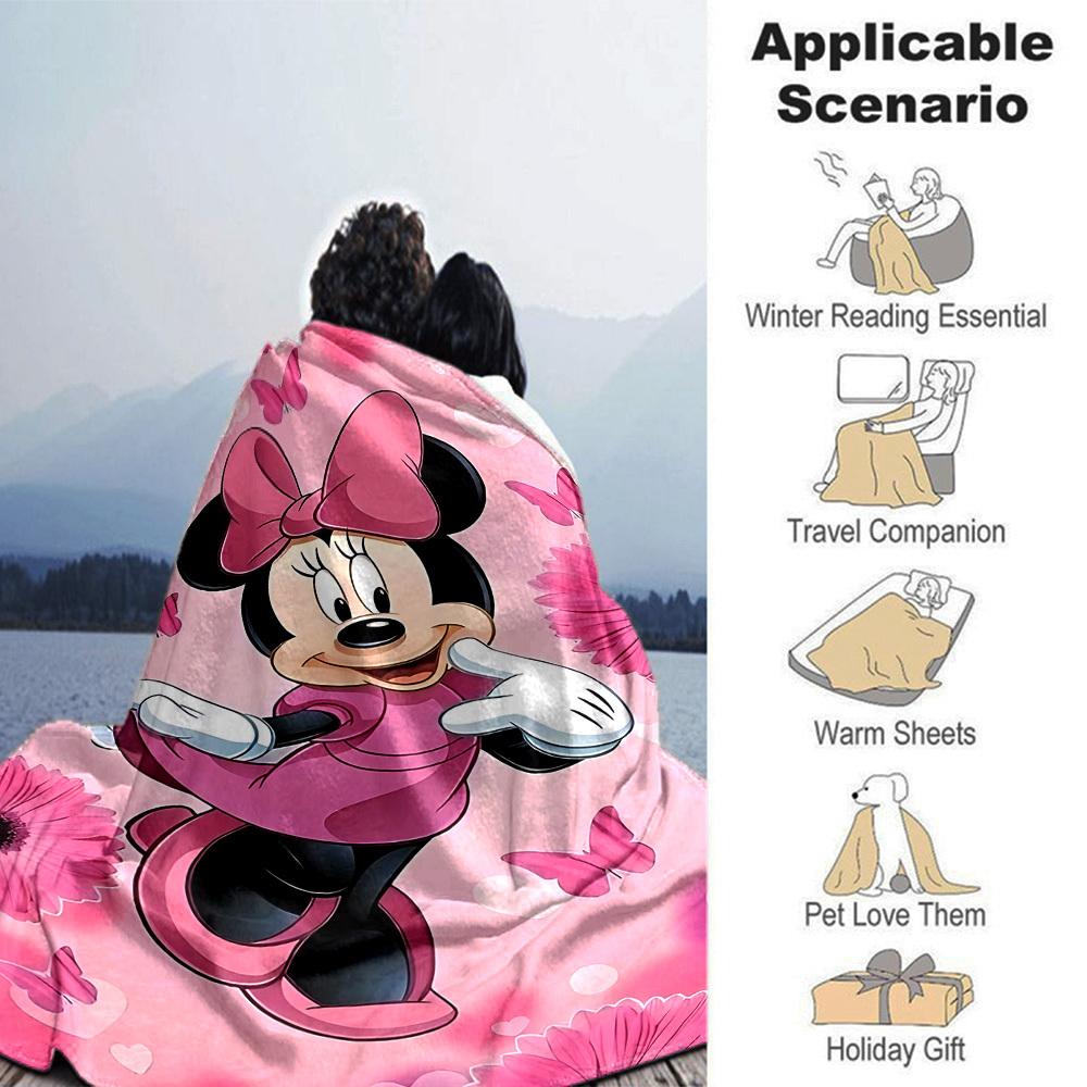 1 Stück Minnie Maus Rosa Decke Leichte Flanelldecke für Sofa Bett Reise Camping Wohnzimmer Büro Couch Stuhl
