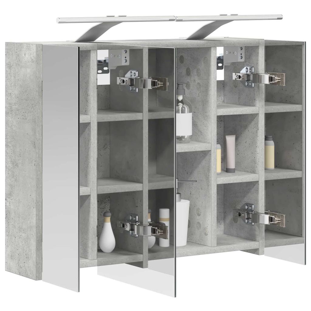 Bathroom Mirror Cabinet Concrete Grey 60 x 14.5 x 50 cm