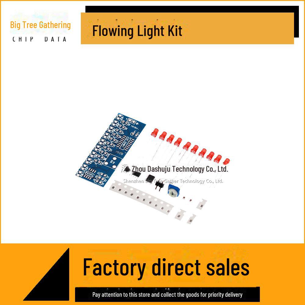 

Flowing Water Light DIY Electronic Kit: NE555 & CD4017 Components NE555+CD4017