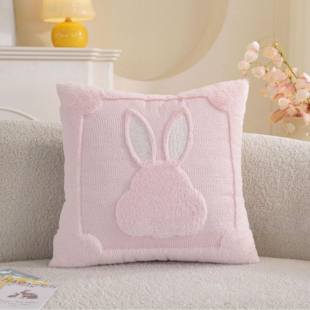 

New Easter Bunny Pillow Cover Rabbits Printed Plush Pillow Covers Holiday Decorative Knitted Car Cushion Sofa Pillowcases 45x45cm