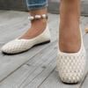 Nuove scarpe piatte con testa quadrata intrecciata volante di grandi dimensioni, scarpe casual traspiranti in maglia per le donne