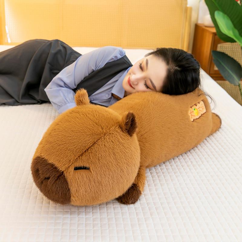 Plush Toy Capybara Pillow Cartoon Animal Stuffed Doll Bedroom Decoration Gift