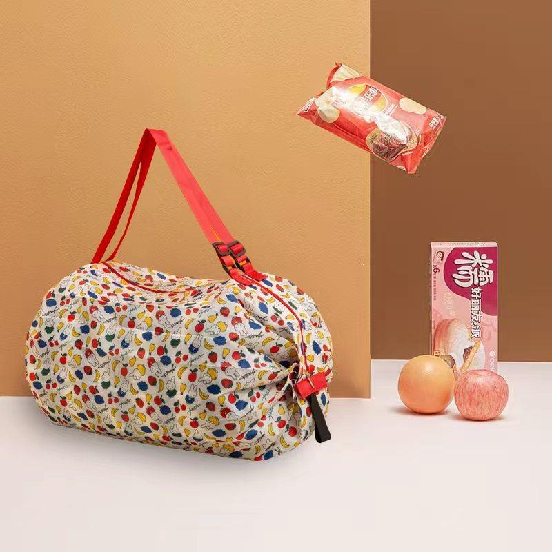 Nylon Foldable Shopping Bag With Large Capacity Waterproof Tote For Grocery Use