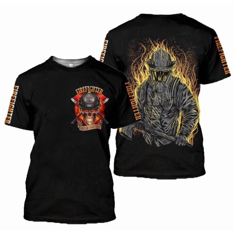 

Новая мужская повседневная 3D-футболка с цифровой 3D-печатью в крутом пожарном стиле 6XL