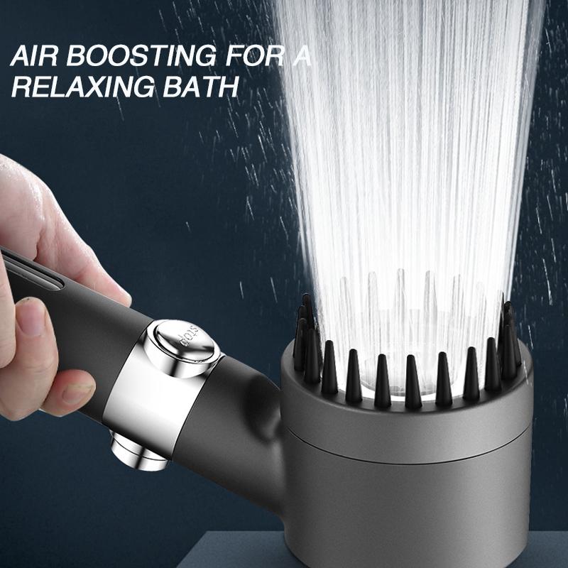 High Pressure 3 Modes Message Shower Head Rainfall Adjustable Modern Showerhead Boost Filter for Bathroom Accessories